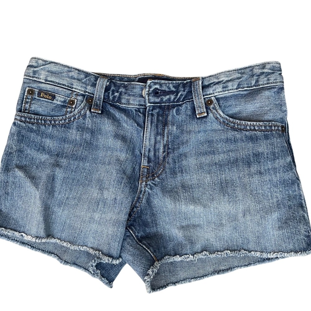 Polo Ralph Lauren Frayed Cotton Denim Shorts Girls Size 14 Cut Offs